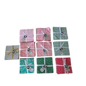 Fabric Shapes Fat Quarters Lot 5" X 5" Squares Quilting Crafts See Description